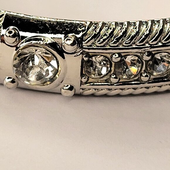 Silver Bangle with Crystals - Picture 11 of 15